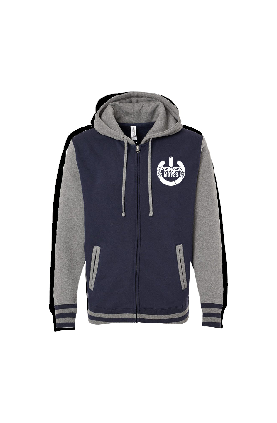 Power Button Varsity Jacket (Navy Blue)