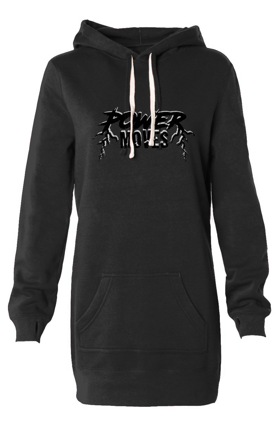 Hooded Sweatshirt Power Moves Dress (Carbon Black)