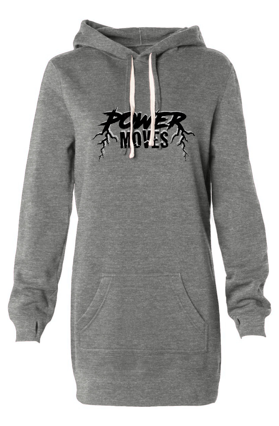 Hooded Sweatshirt Power Moves Dress (Light Grey)