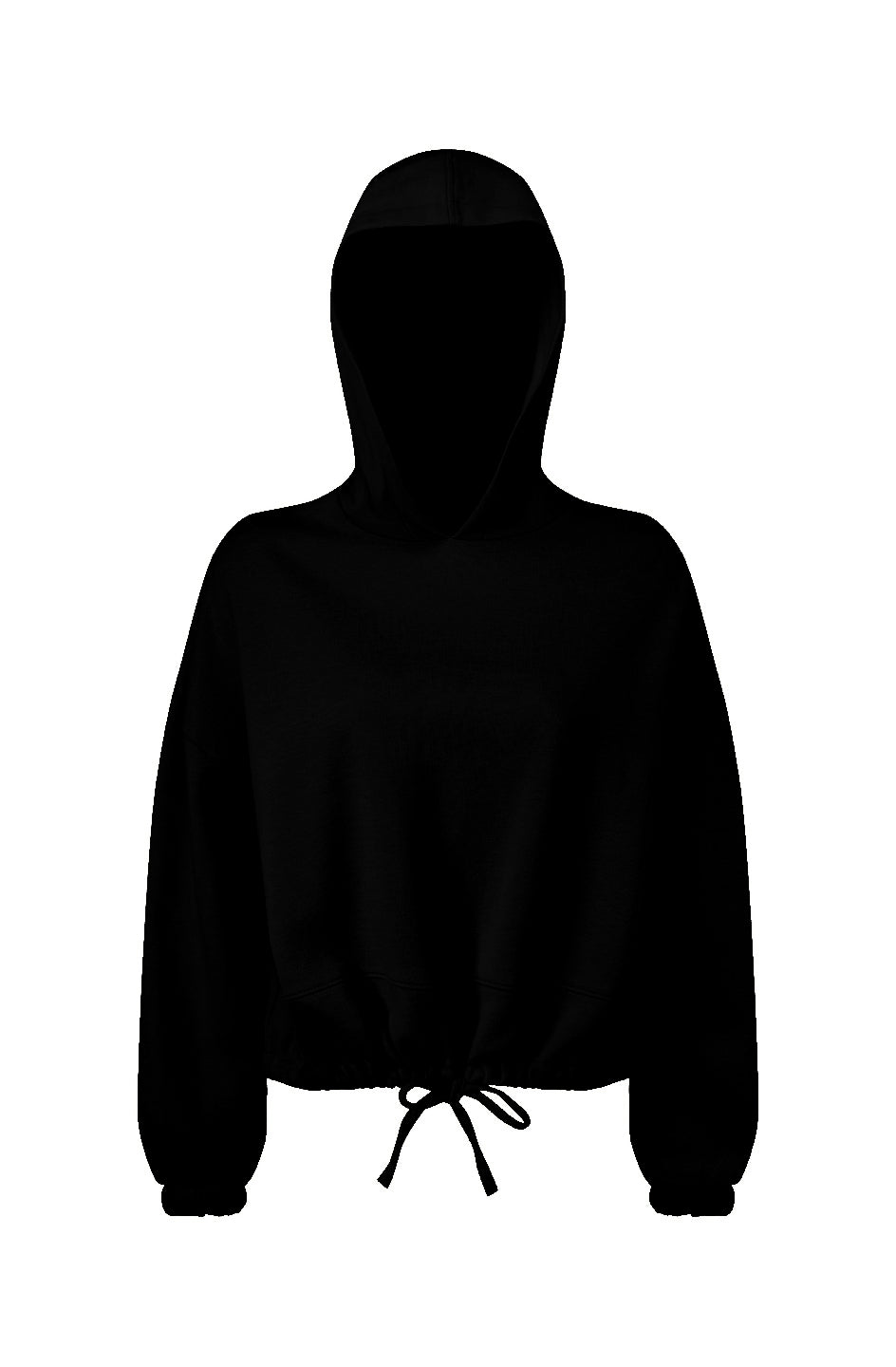 Oversize Power Cropped Hooded Sweatshirt (White)