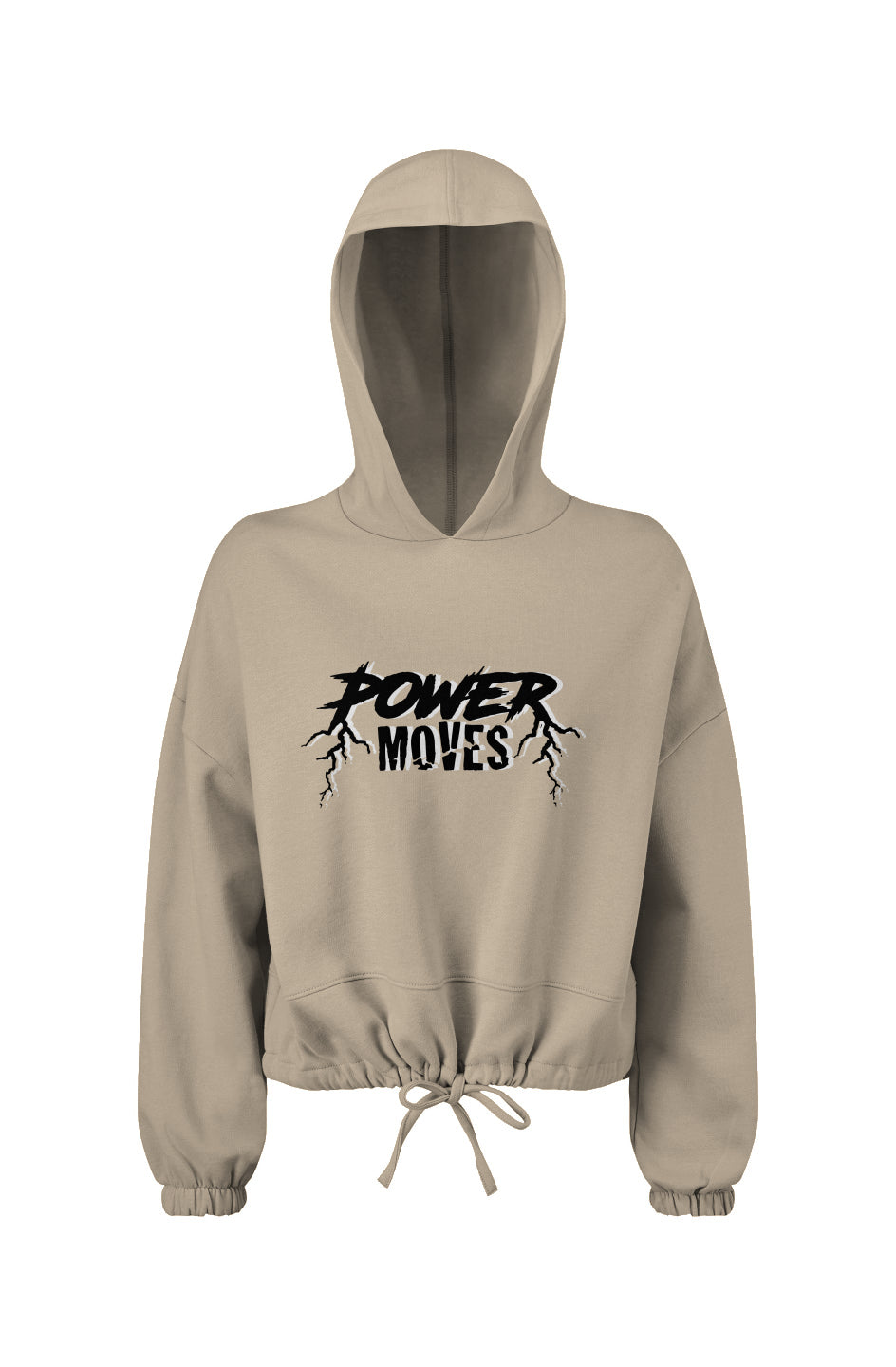 Oversize Power Cropped Hooded Sweatshirt (Nude)